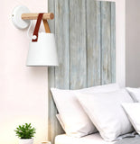 Simple Leather Strap Iron Bedside Wall Light