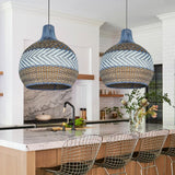 Wabi-Sabi Rattan Light Pendants for Kitchen