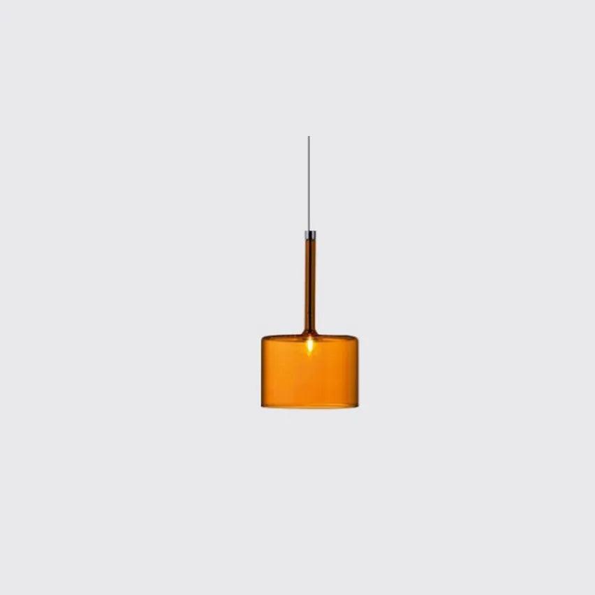Colored Cylindrical Glass Living Room Pendant Light - Clowas