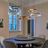 Ring Pendant Light Modern Dimmable Metal Design for Dining Room