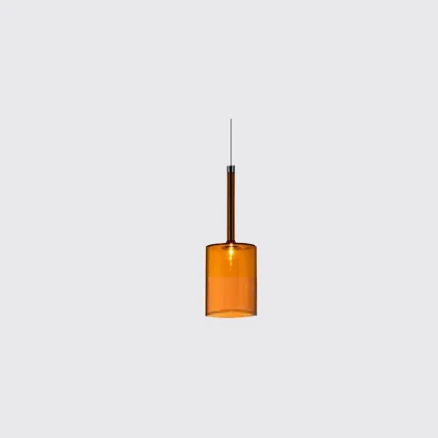 Colored Cylindrical Glass Living Room Pendant Light - Clowas