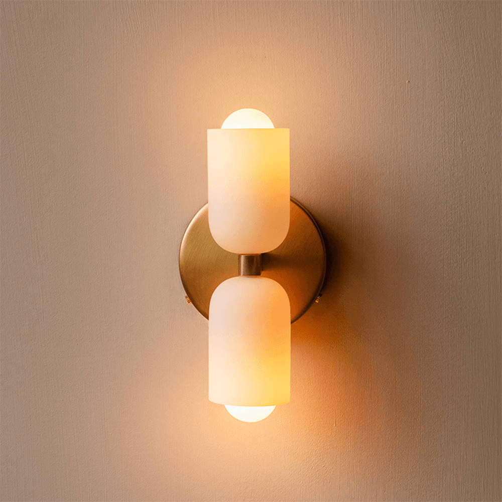 Cream Double Glass Inside Wall Lights