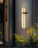 Minimalist Black Linear Outdoor Wall Light for Porch
