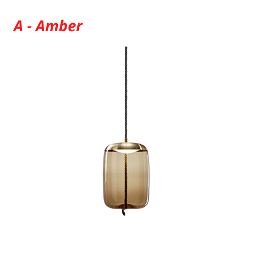 Post Modern Jute Rope Multi Light Glass Pendant