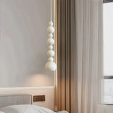Nordic Cream Pendant Light Metal Dimmable for Bedside, Gourd Design