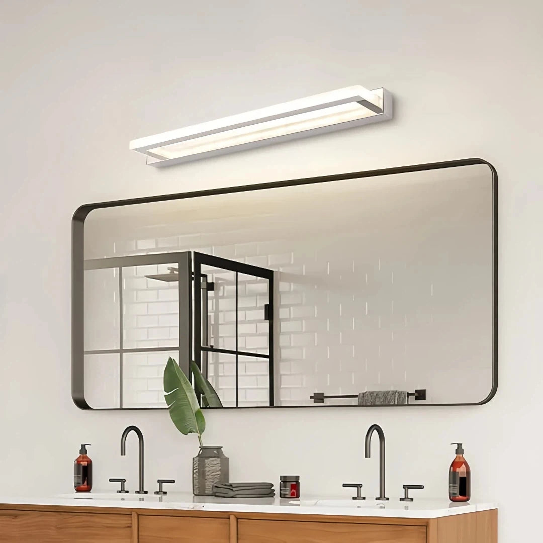 Modern Bathroom Wall Light Waterproof, Chrome Metal Design