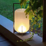 Portable Solar Garden Cylinder Light With Stainless Steel Frame