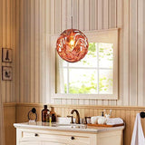 Nordic Brass Stripe Glass Pendant Globe Light