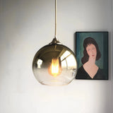 Modern Glass Globe Pendant Light Dimmable for Dining Room