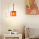 Modern Cylinder Glass Pendant Light for Bedside