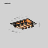 Rectangular Frame Pipe Bulb Vintage Ceiling Light - Clowas