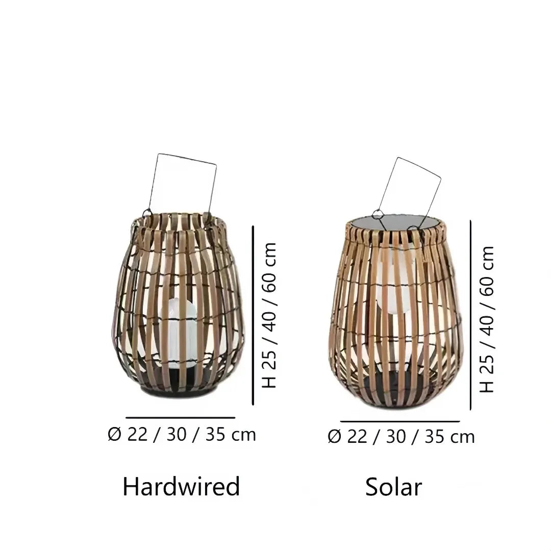 Outdoor floor lantern dimensions for the 25 cm, 40 cm and 60 cm options