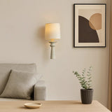 Vintage Fabric Wood Wall Light In Living Room