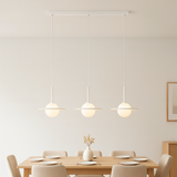 Modern Corrosion-Resistant Saturn 3-Light Glass Pendant Light for Dining Room