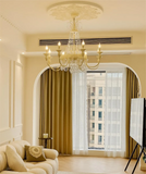 French Cream LED Crystal Candle Chandelier