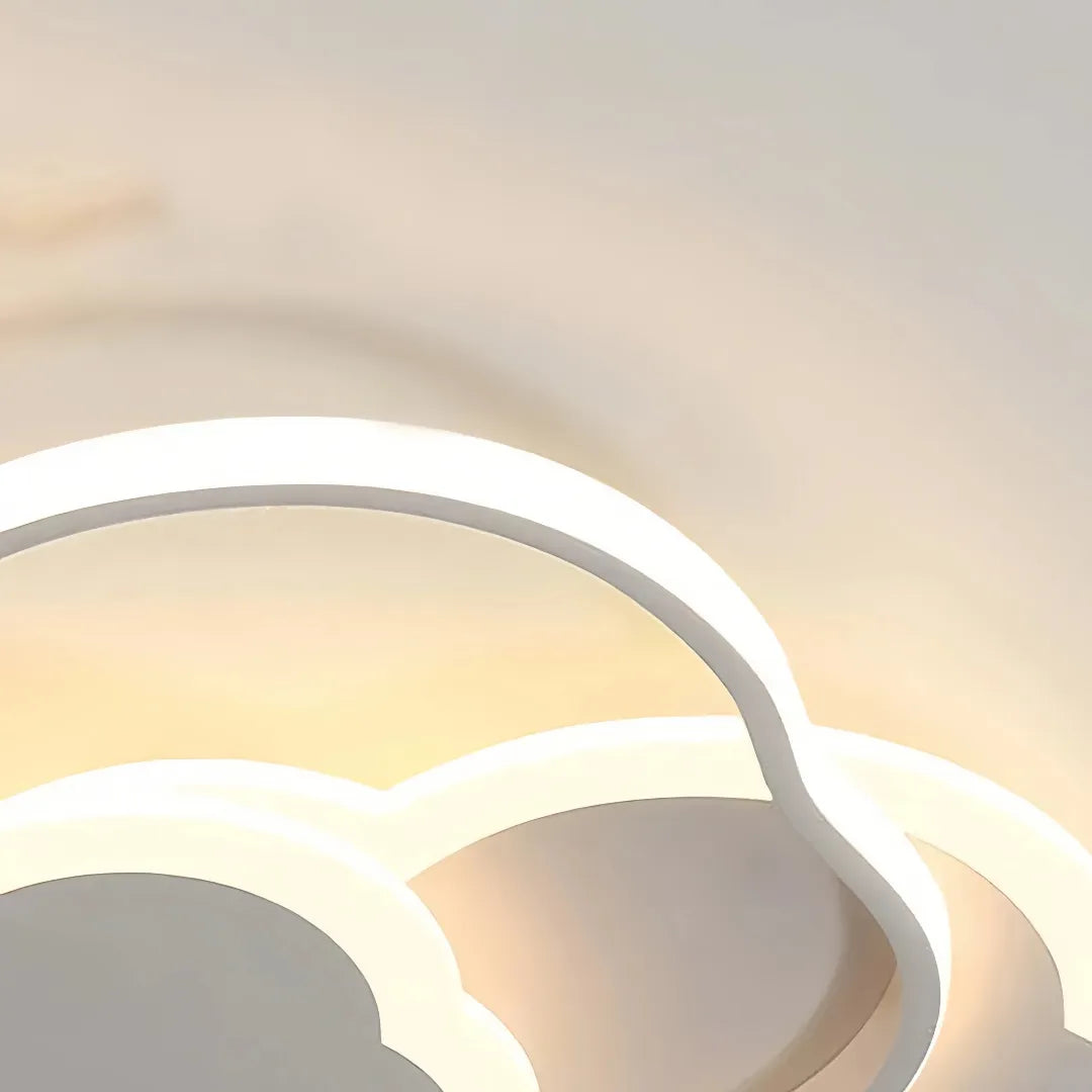 Close-up of the acrylic diffuser on a cloud ceiling light
