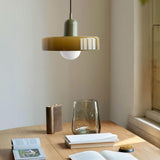 Nordic Cream Stained Glass Pendant Lighting for Dining Room