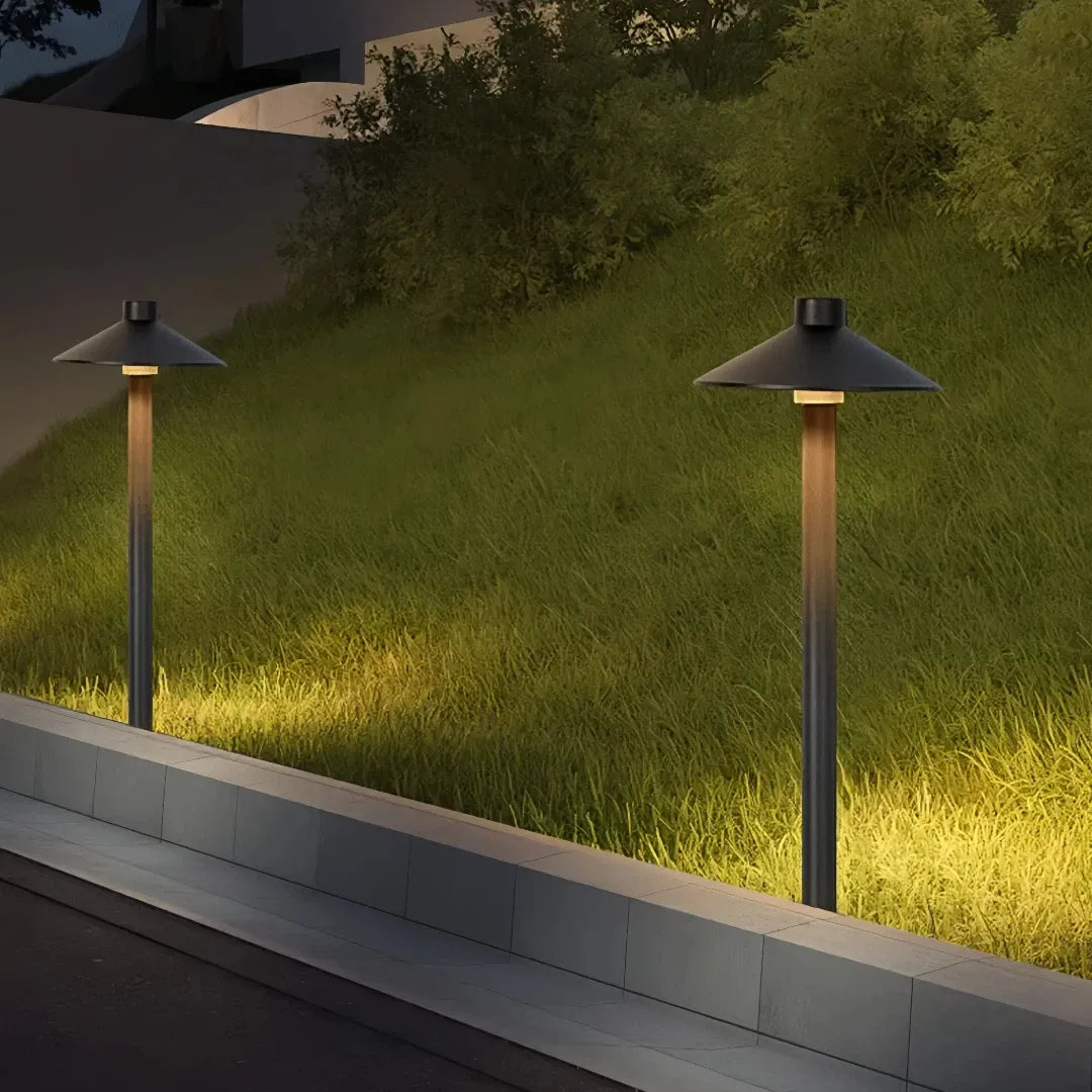 Warm white LED mushroom light for garden borders and pathways