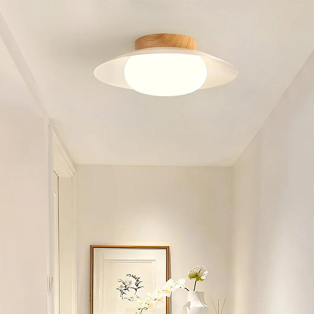Cream Wooden Ceiling Light for Balcony