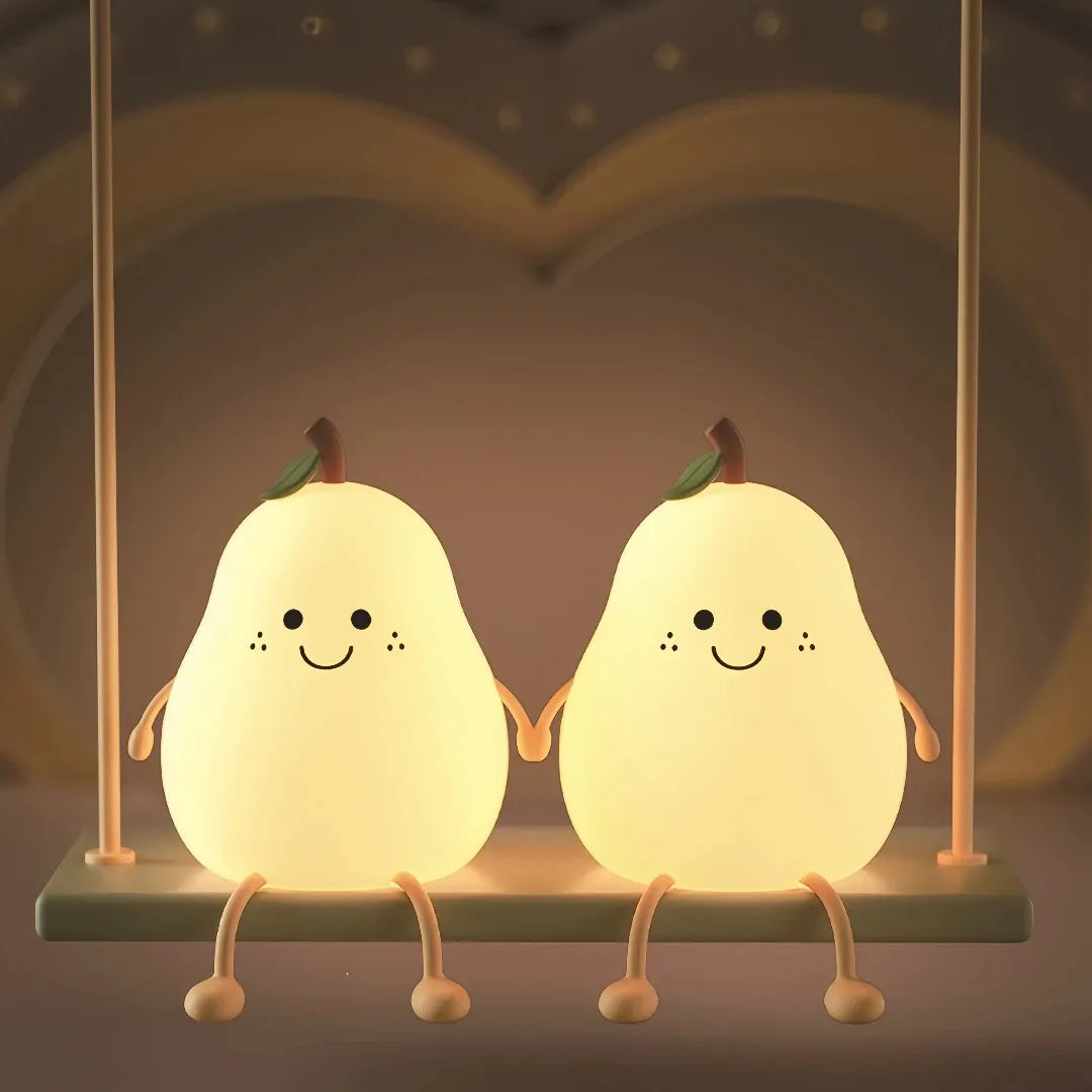 Diagram showing three brightness levels for the pear night light 