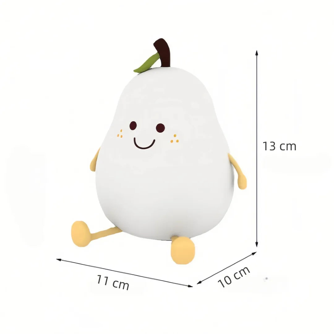 Pear night light dimension diagram with 13 cm, 11 cm and 10 cm measurements 