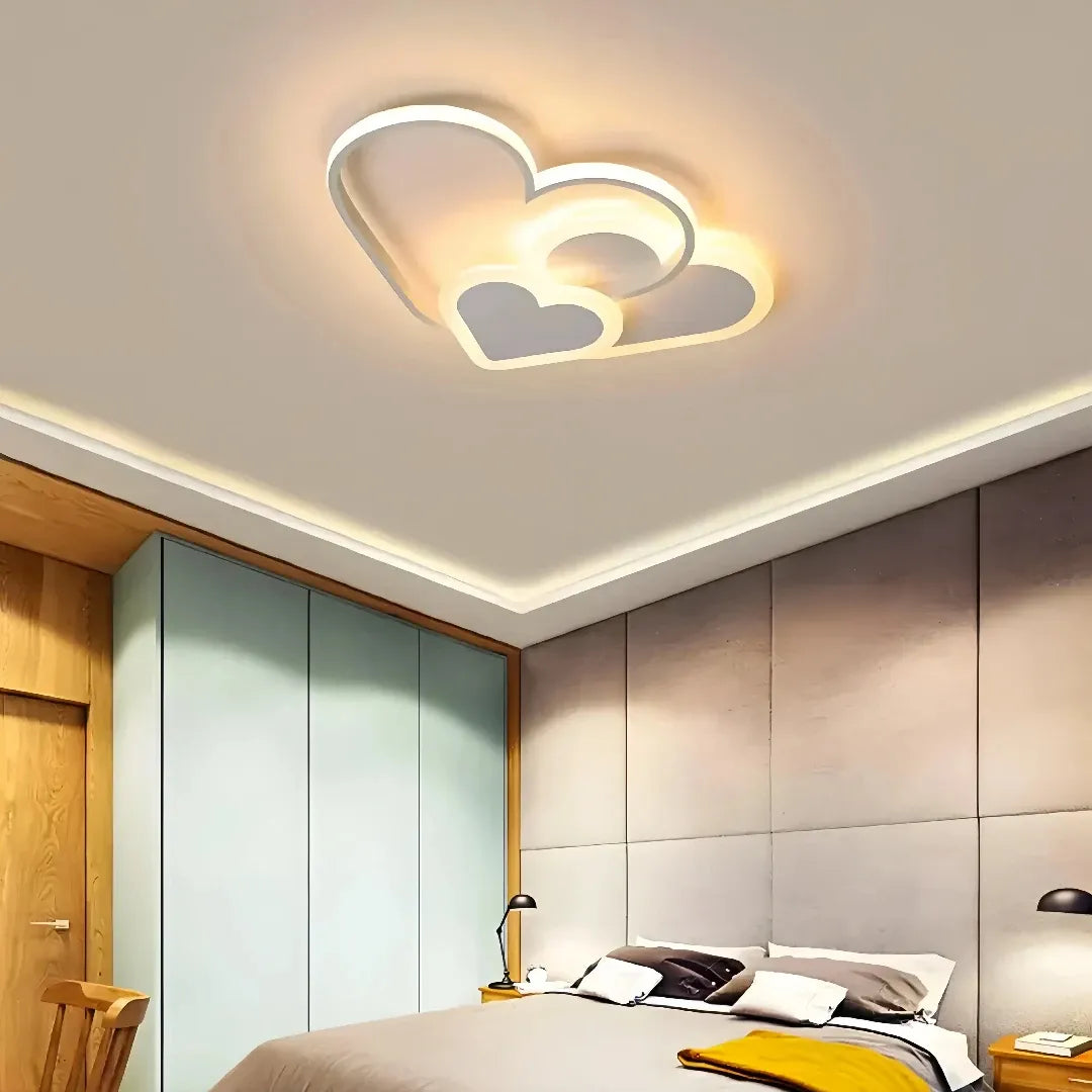 White heart-shaped LED ceiling light