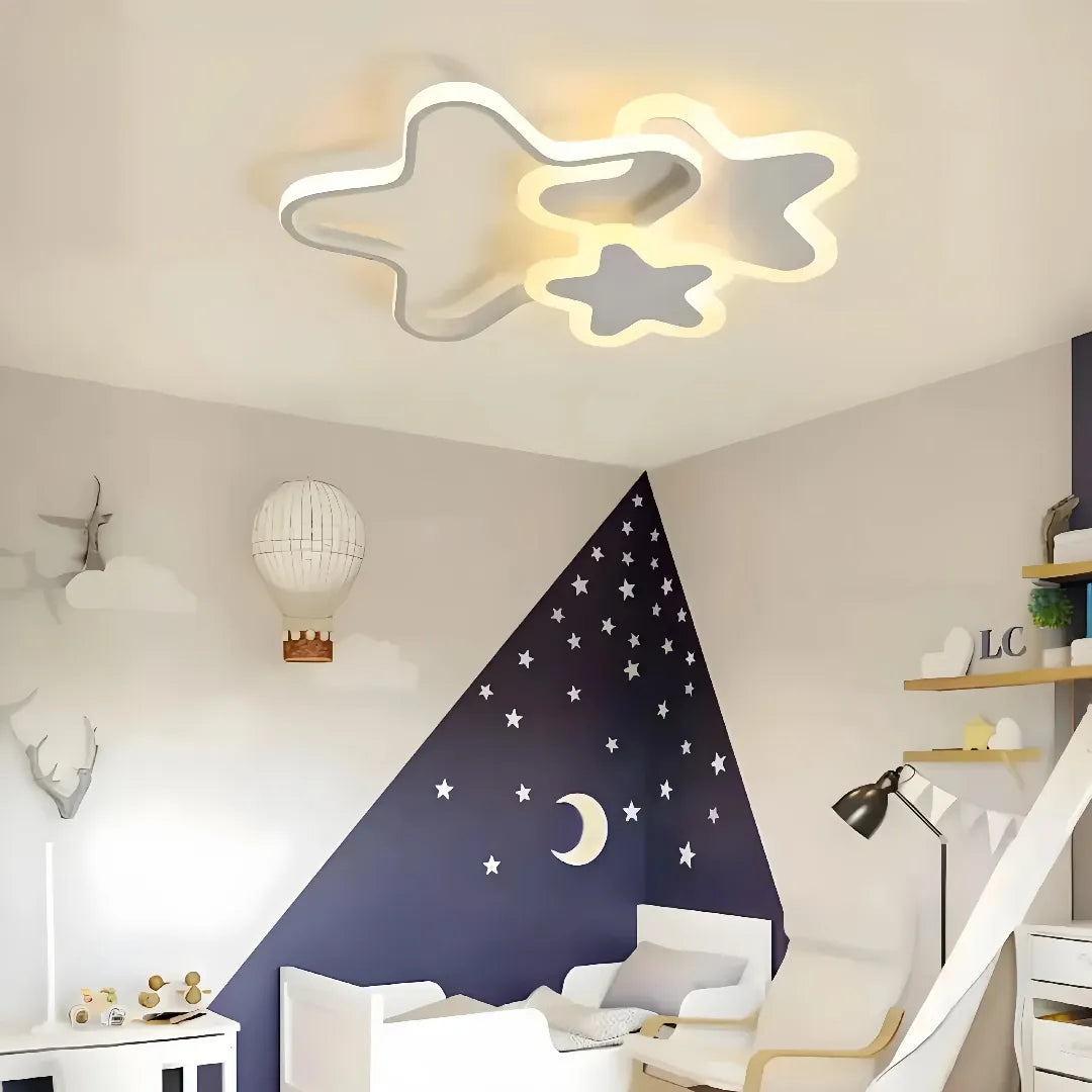 White star-shaped LED flush ceiling light       