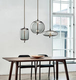 Post Modern Jute Rope Multi Light Glass Pendant