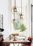Industrial Glass Light Pendants with Round Spheres