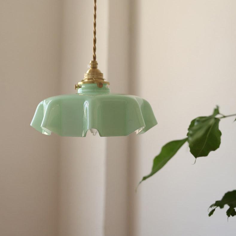 Vintage Brass Glass Pendant Lighting Fixtures