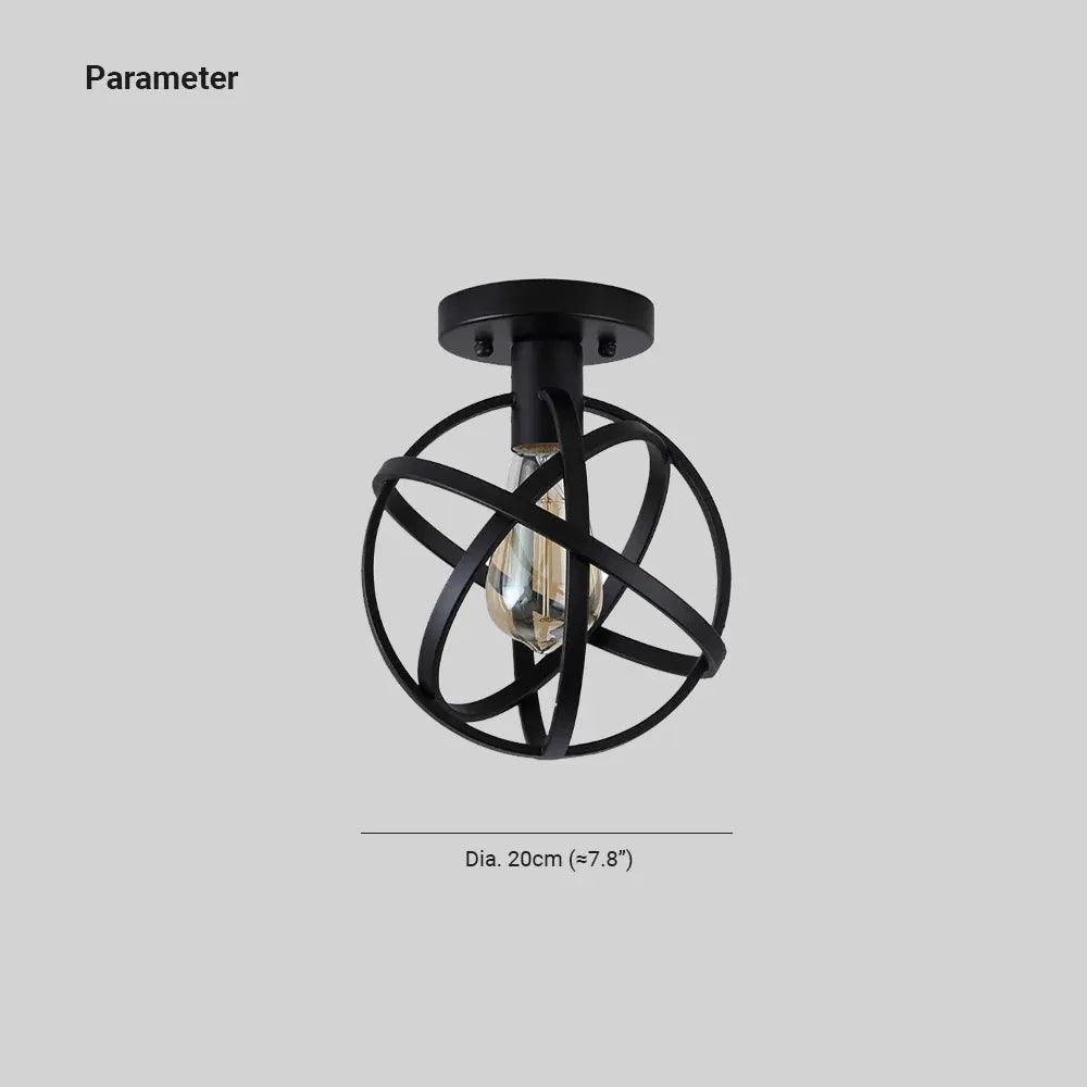 Black Spherical Cage Industrial Ceiling Light - Clowas