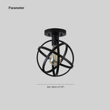Black Spherical Cage Industrial Ceiling Light - Clowas