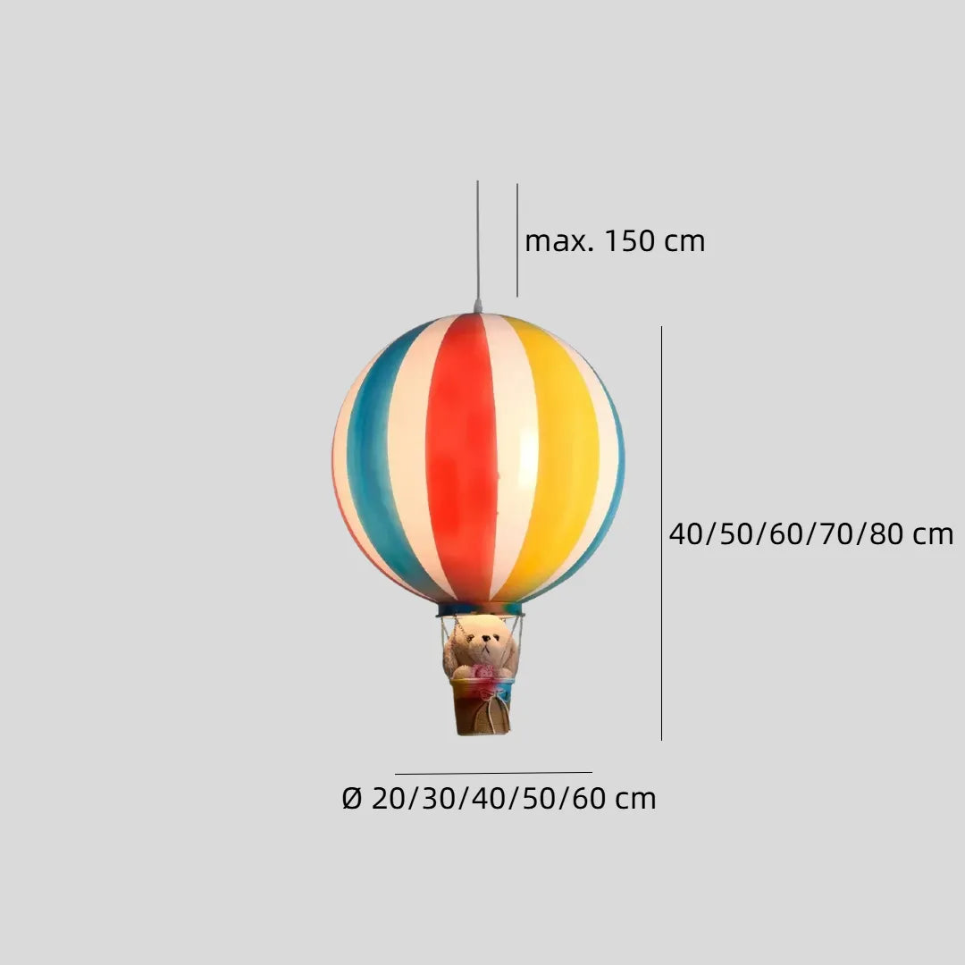 Hot air balloon pendant light sizes from 20 to 60 cm 