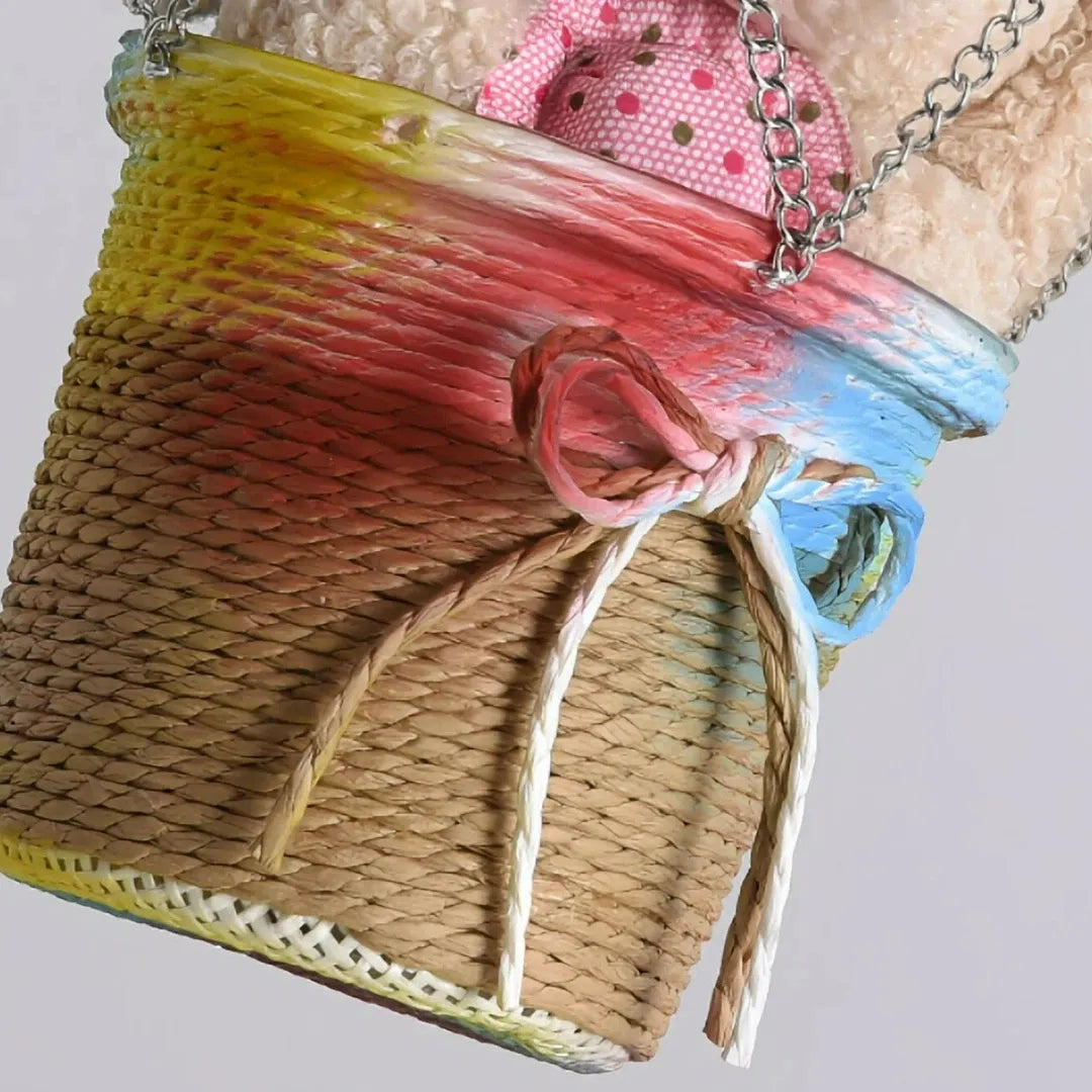 Adjustable cord on a children's hot air balloon pendant light