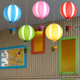 Hot air balloon pendant ceiling light in a nursery 