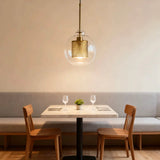 Clear Glass Pendant Light Dimmable Brass For Dining Room