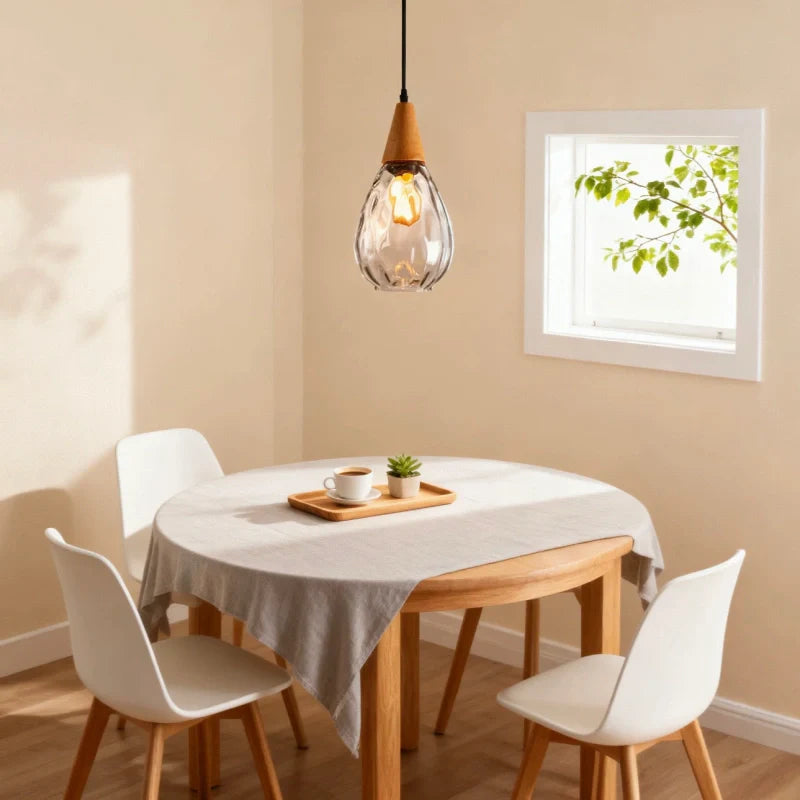 Vintage Handblown Glass Pendant Light Dimmable for Dining Rooms