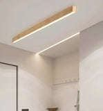 Tri-Color Adjustable Long Wood Flush Ceiling Light for Hallway