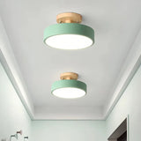 Nordic Hallway Round Led Semi Flush Ceiling Light