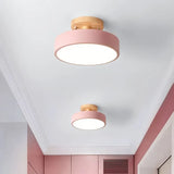Nordic Hallway Round Led Semi Flush Ceiling Light