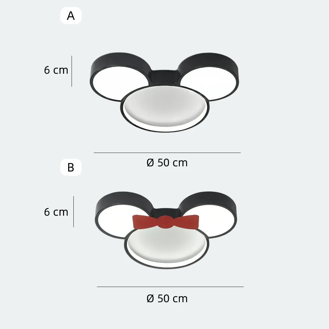 Dimensions of cartoon mouse LED ceiling light for children's room