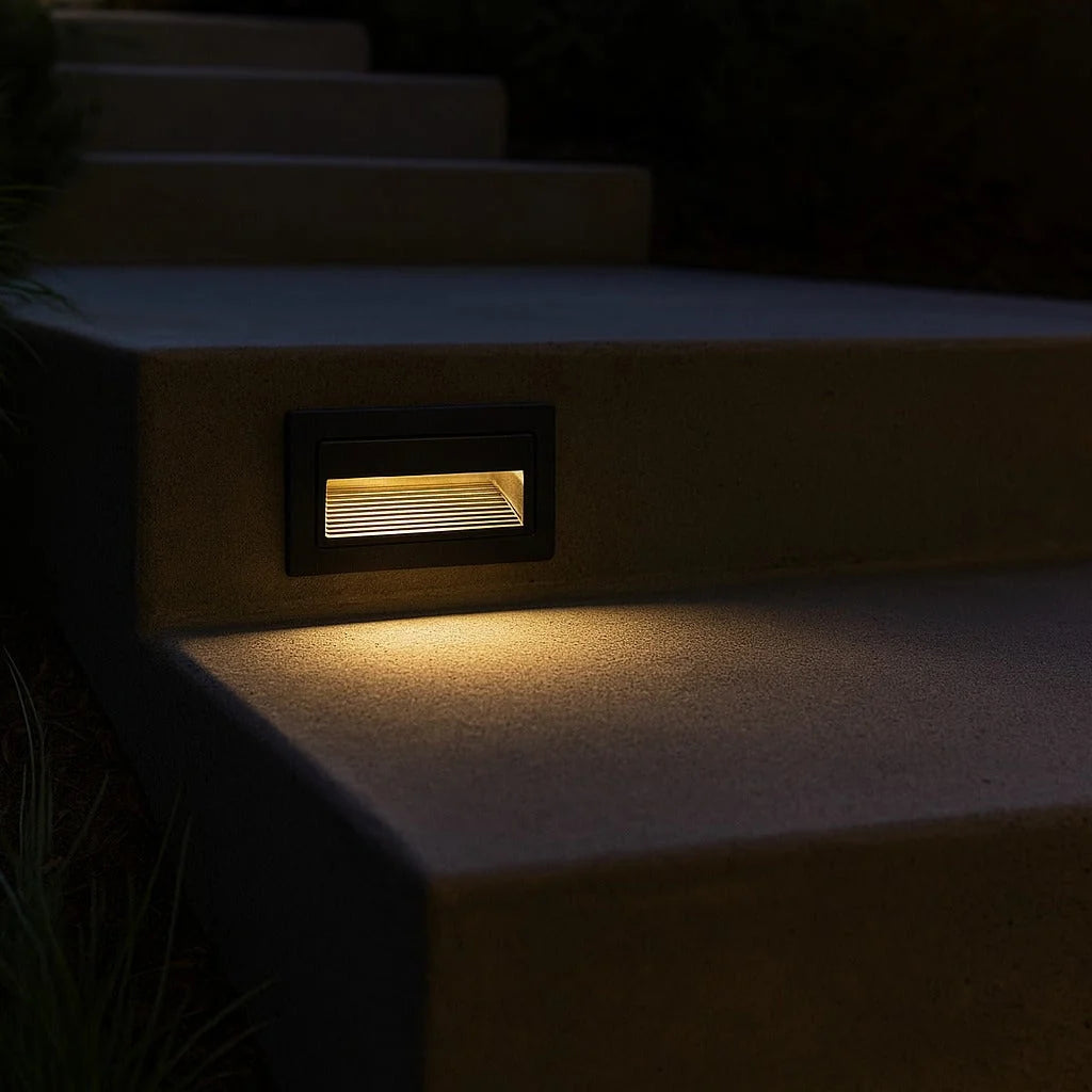 Modern Outdoor Step Light with Motion Sensor for Exterior Walls