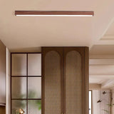 Scandi Linear Flush Ceiling Light wood for Hallway, Durable