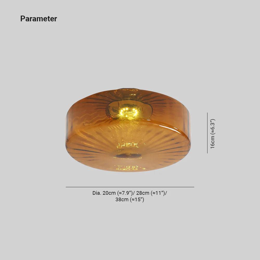 Orange Translucent Glass Vintage Ceiling Light - Clowas