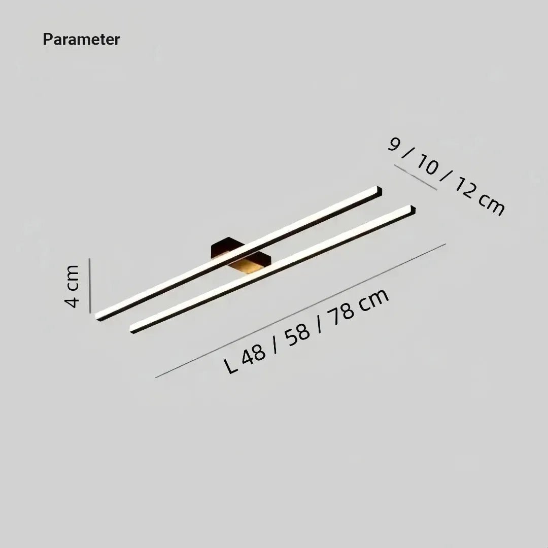  Linear ceiling light available in 48 cm, 58 cm and 78 cm    