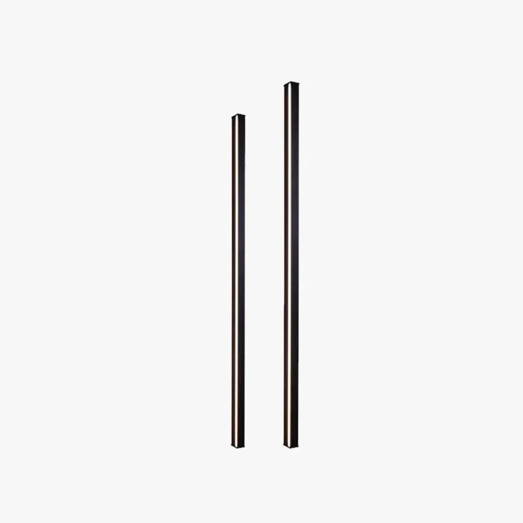 Close-up of the black metal and acrylic linear LED wall light