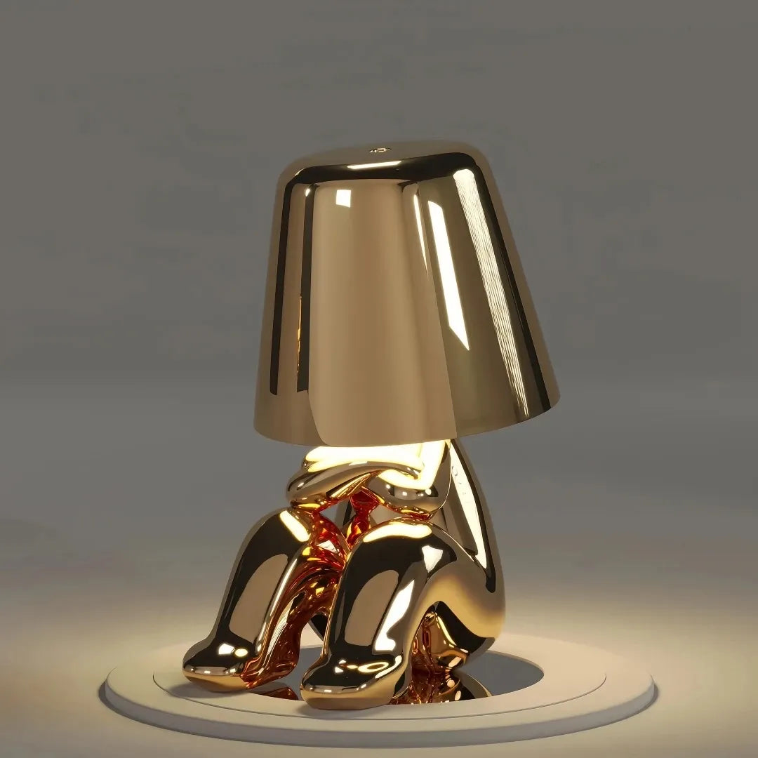 Gold and silver figure-inspired table lamp style options