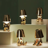 Gold sculptural figure LED table lamp with touch control
