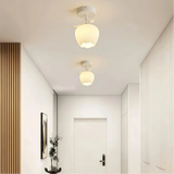 White flower-shaped glass ceiling light