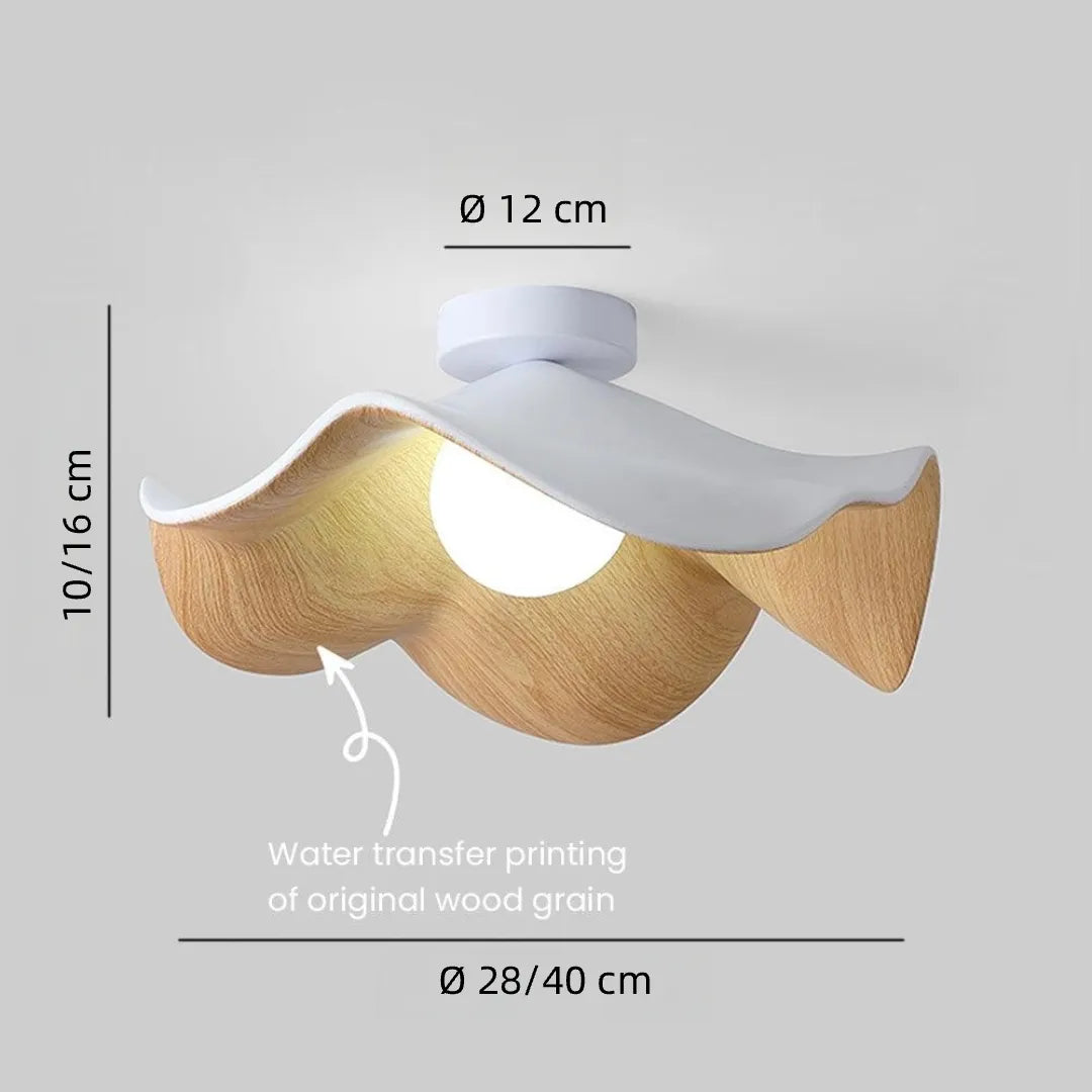 Lotus leaf flush ceiling light available in 28cm and 40cm sizes